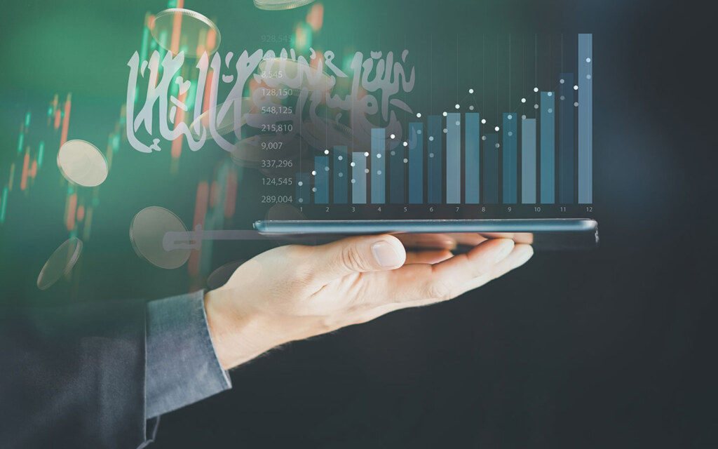 Investor analyzing potential market risks and fluctuations.