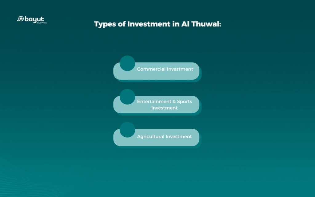 Types of Investment in Al Thuwal 