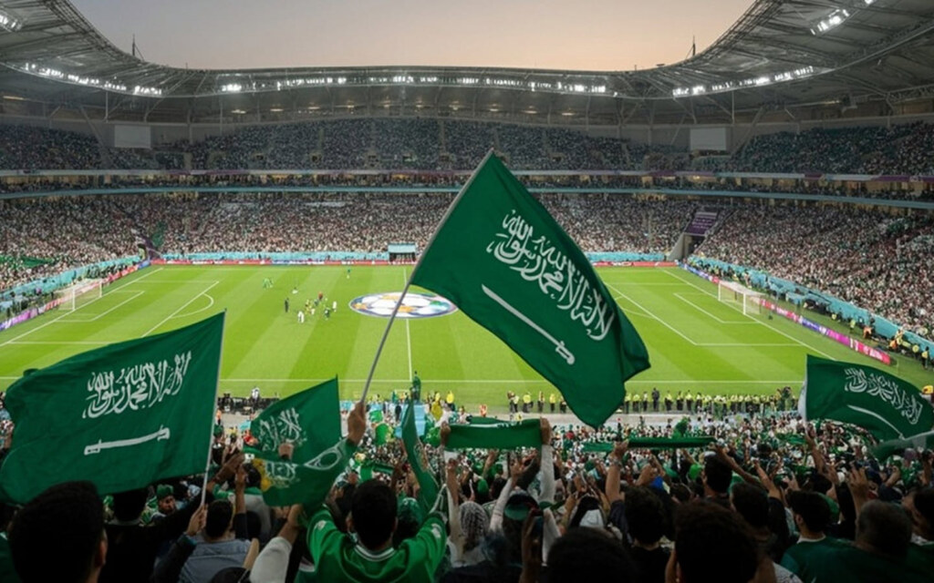 علم السعودية في المدرجات