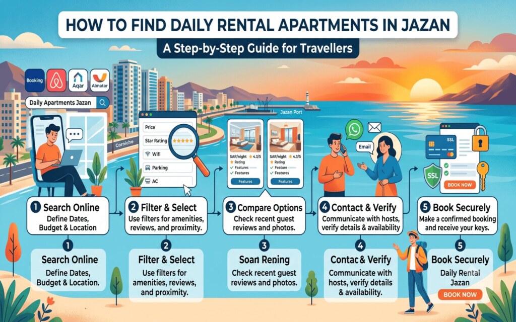 How to find Daily Rental Apartments in Jazan