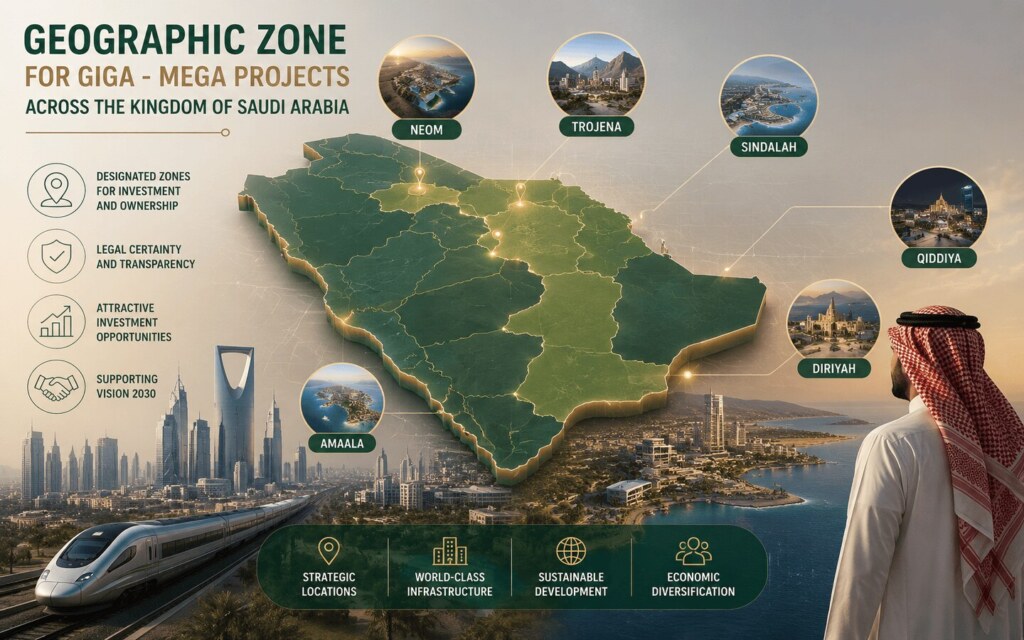 Geographic zone for giga - mega projects across the Kingdom of Saudi Arabia